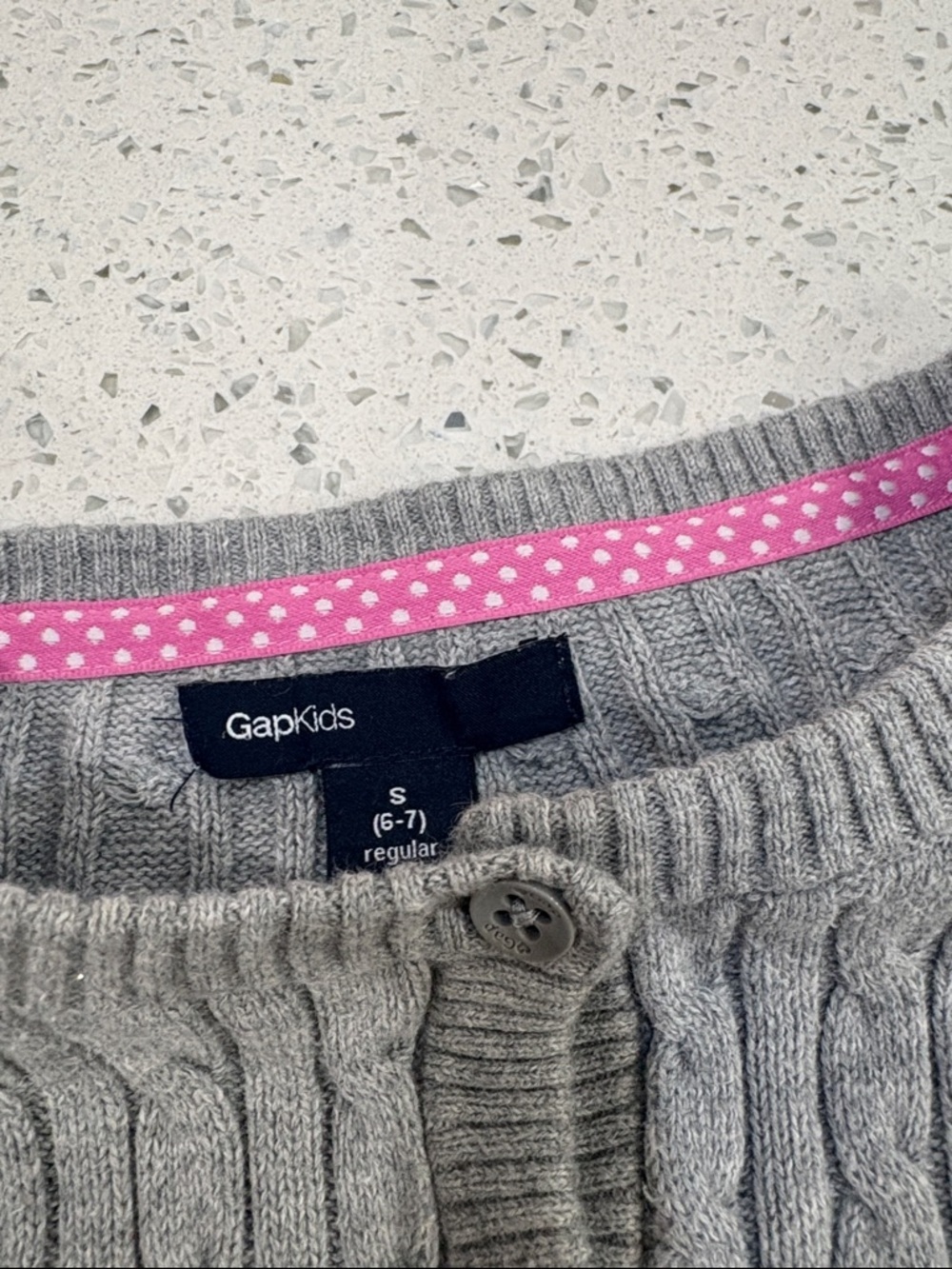 The Children's Place & Gap Girls' Grey Ruffle Cardigan & Cable Knit size small - Picture 5 of 5